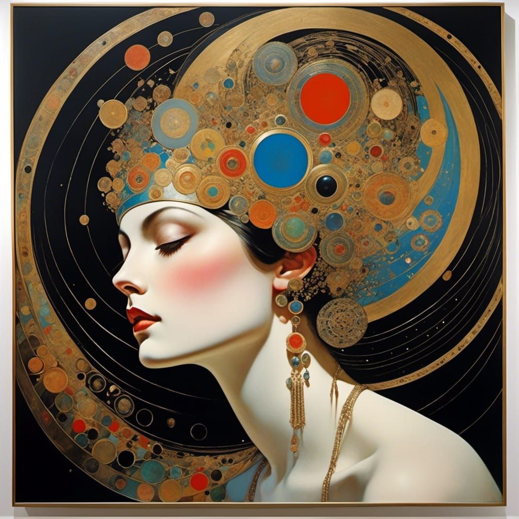 Cosmic Woman: Abstract Fairytale Art in Iridescent Colors