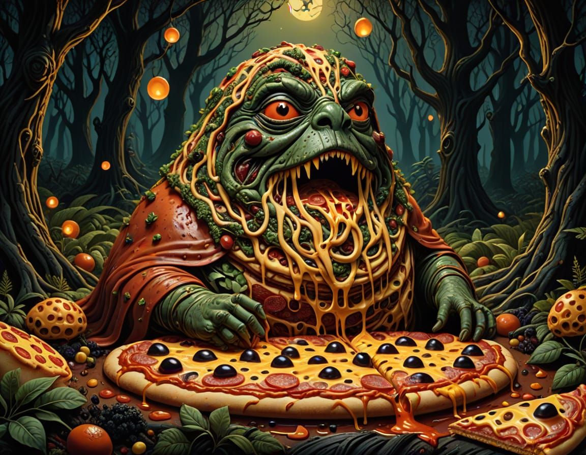 Surreal Pizza Hutt in Magic Forest