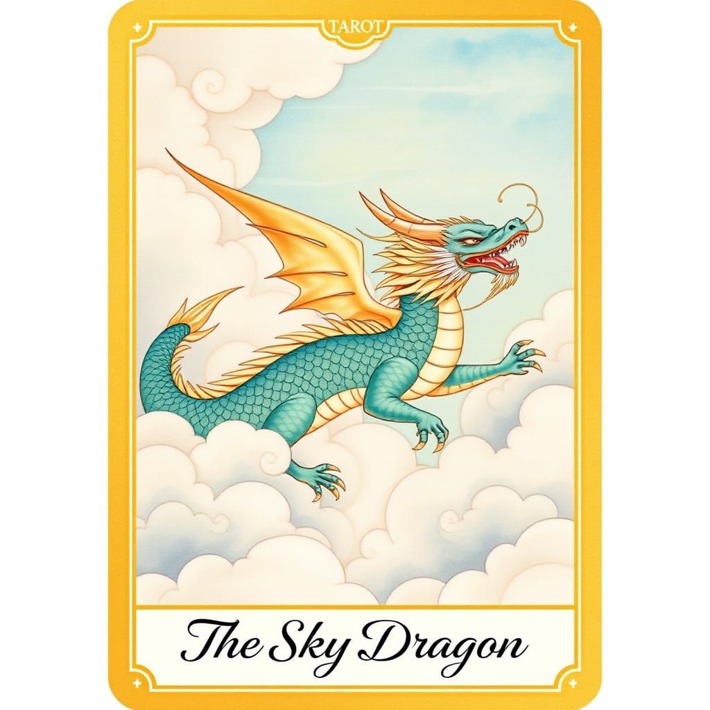 The Sky Dragon Tarot Card in Elegant Chinese Style