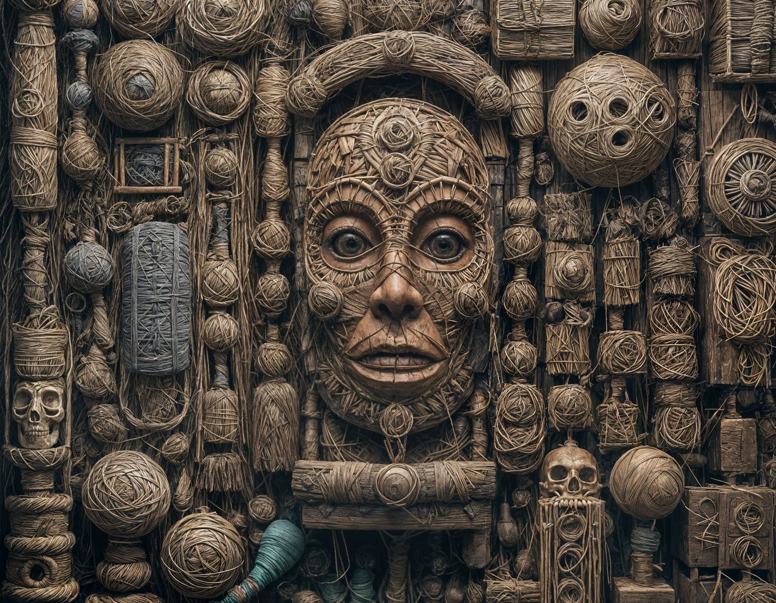 Retro-Futurist Totem in Painterly Style