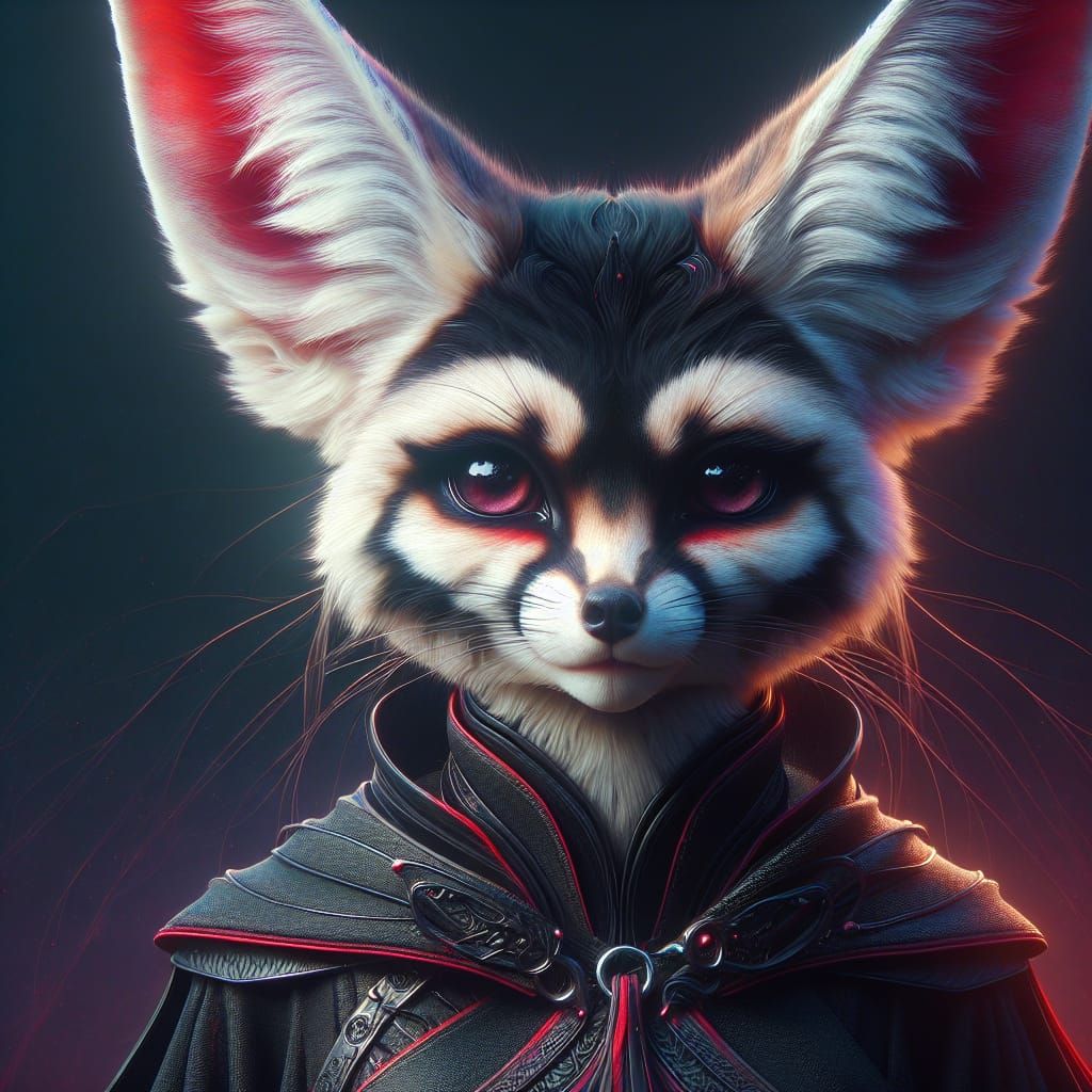 Anthropomorphic Fennec Fox in Detailed Matte Painting