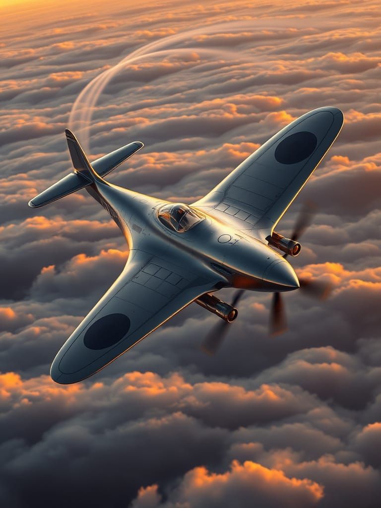 Futuristic Spitfire Fighter Jet with Stealth Tech