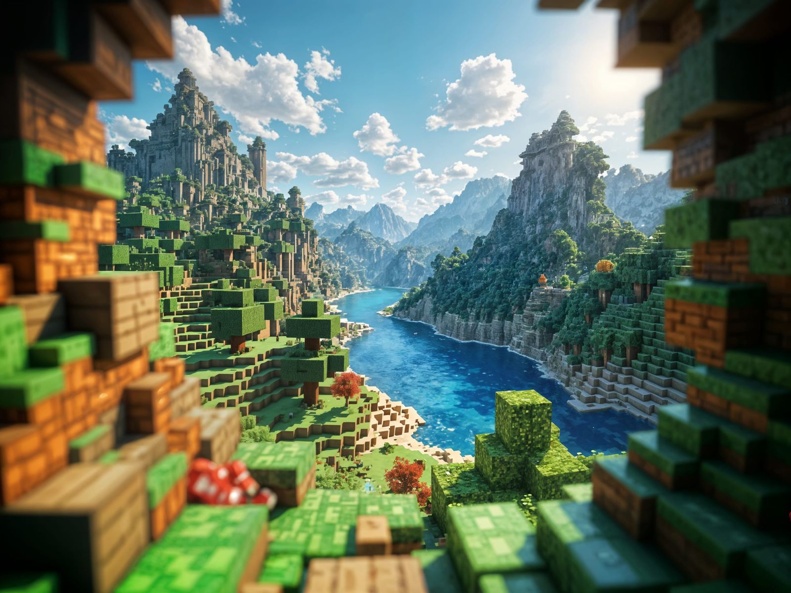 Minecraft Alternate Universe Seen Through Glasses