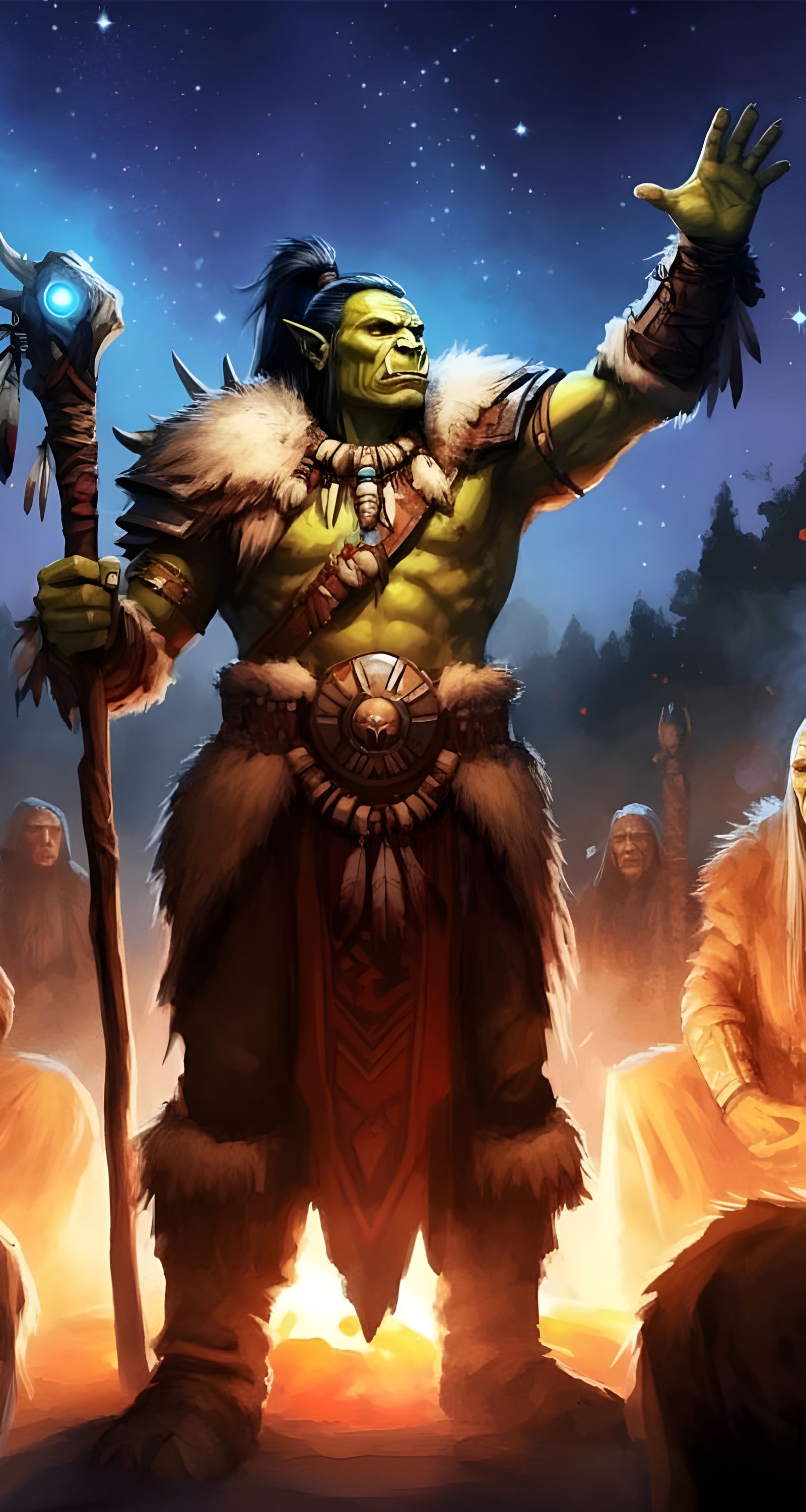 Orc Shaman Confronts the Council of Elders
