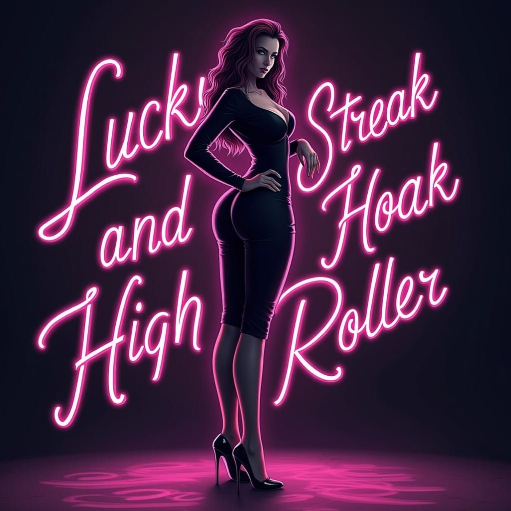 Confident Woman in Neon Lights