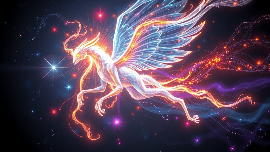 Radiant Elemental Being in Surreal Style