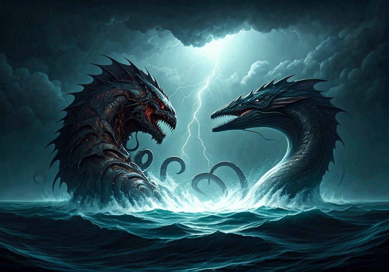 Kraken and Leviathan Epic Sea Battle