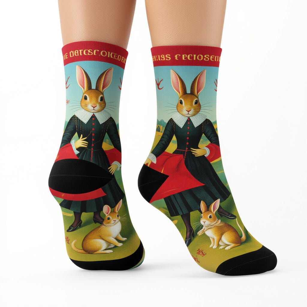 Devil Rabbit Socks: A Whimsical Art Design