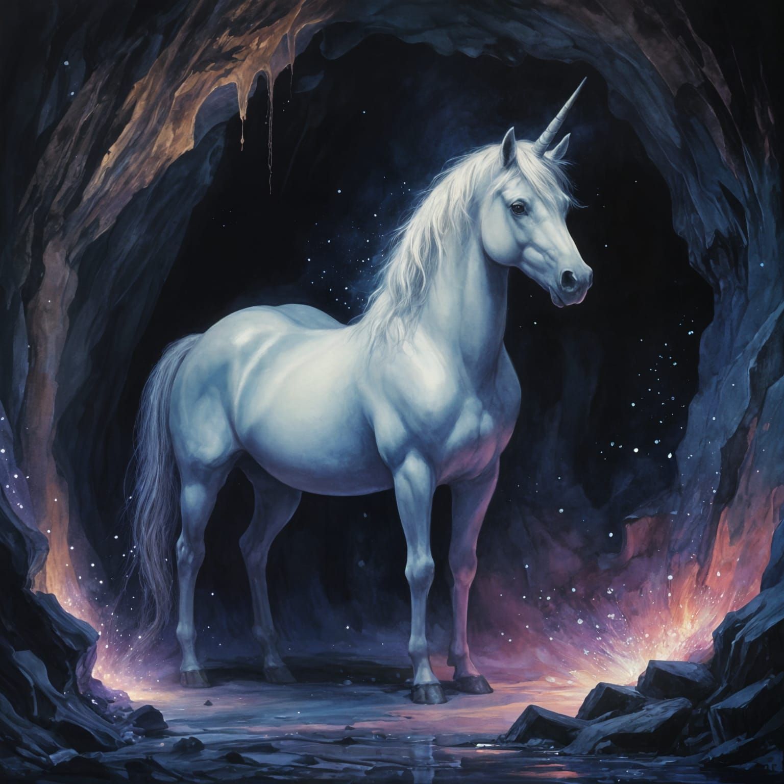 Whimsical Dark Unicorn Protects Against Traumatic Nightmares