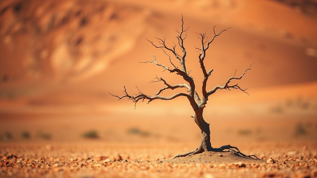 Surreal Landscape in a Barren Red Wasteland