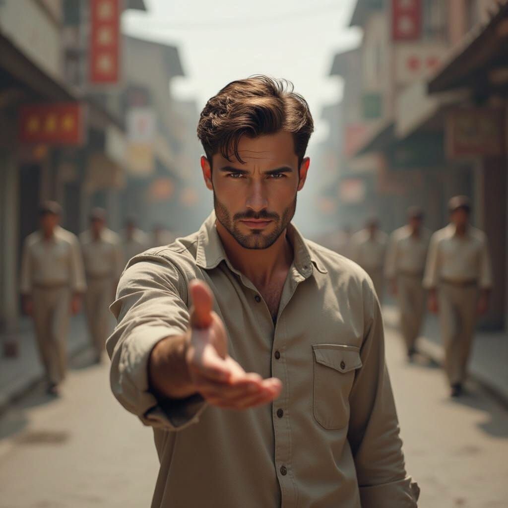 Offering Hand in Infinite Solemnity