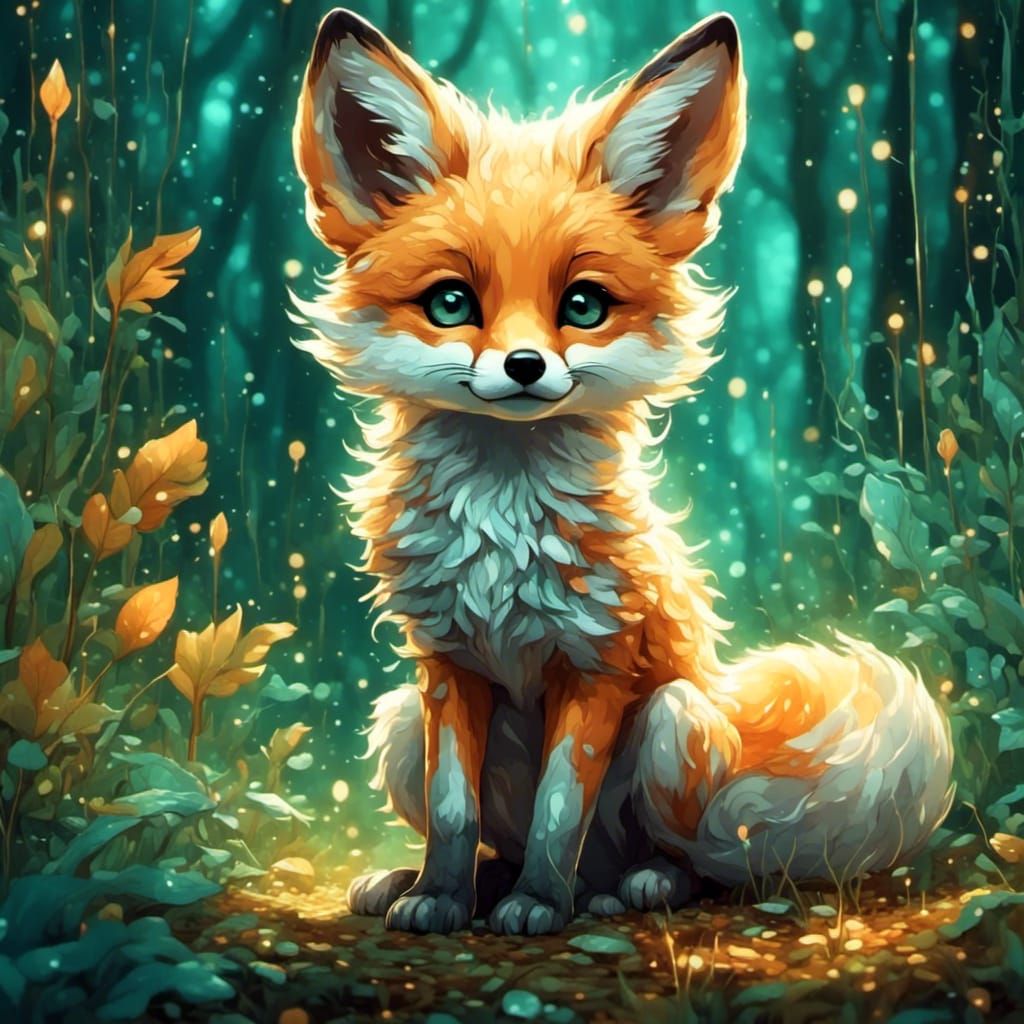 Adorable Baby Fennec Fox in Bright Forest