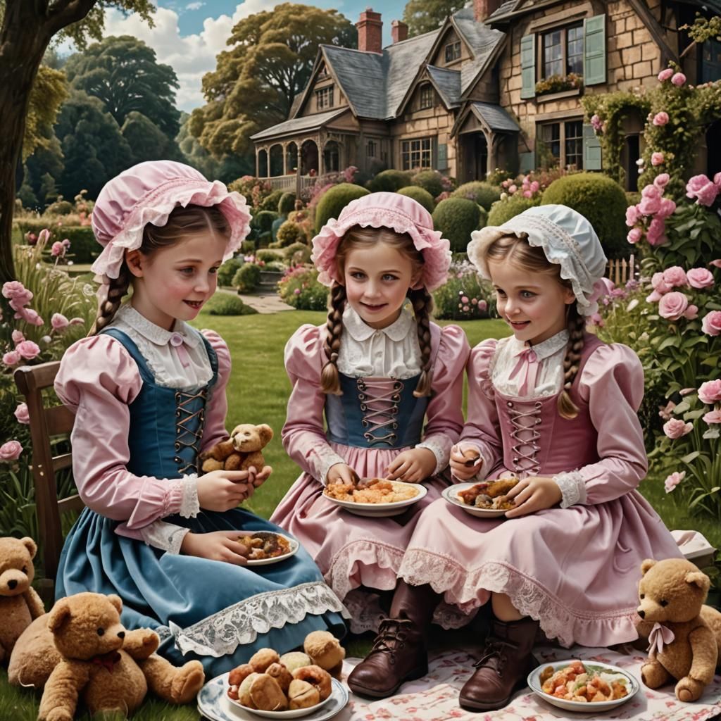 Victorian Era Picnic in Cottage Garden