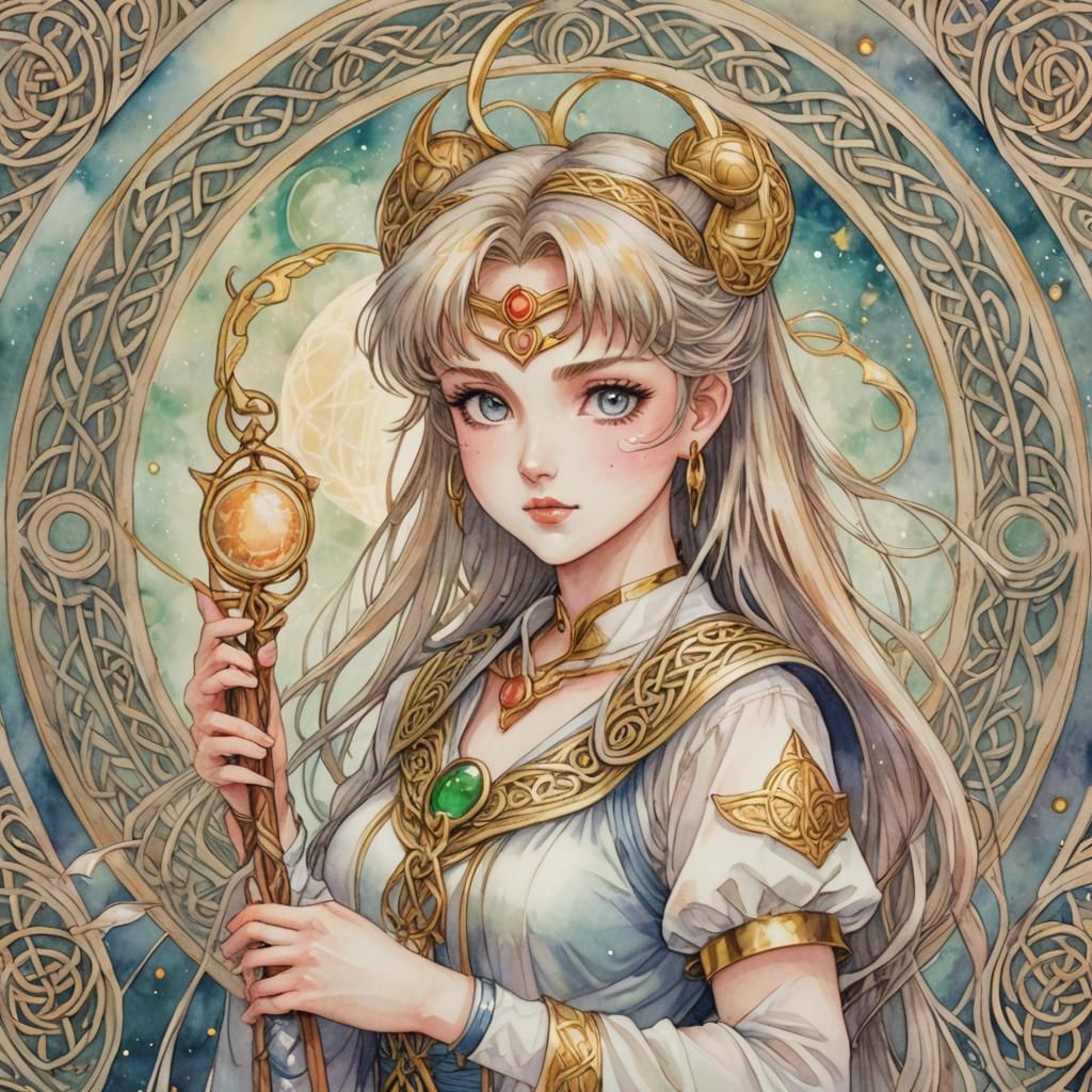 Sailor Moon in Celtic Mythology: A Watercolor Anime