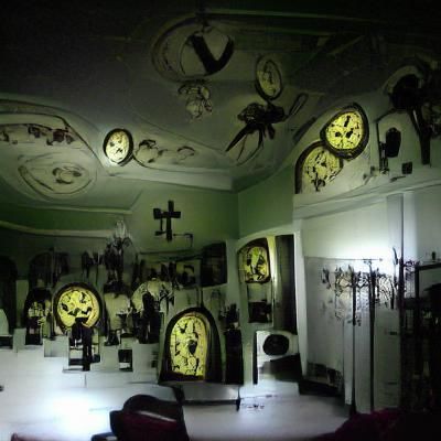 Haunted Room Filled with Clocks