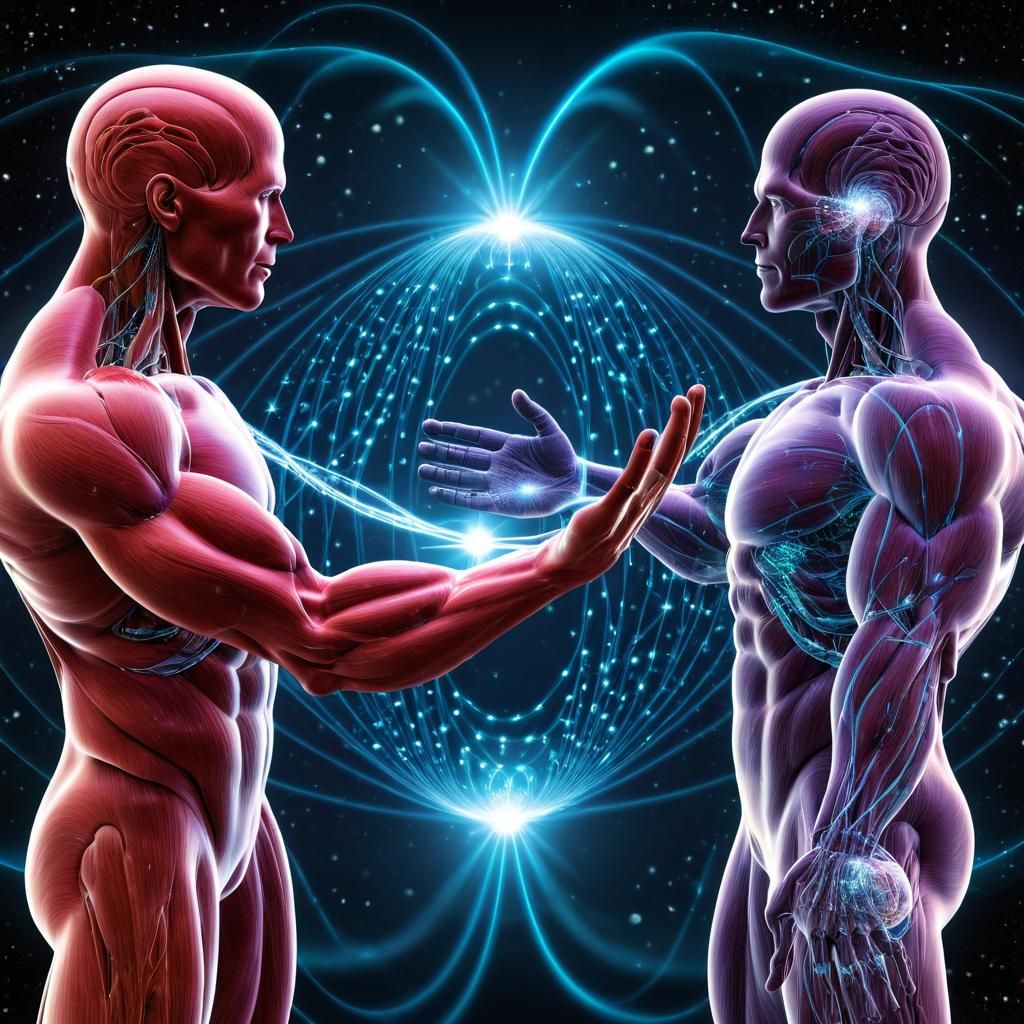 Quantum Entities Interacting with Human Forms in a Dystopian...