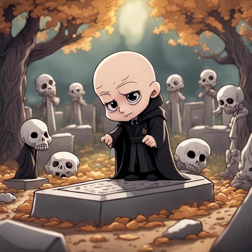 Chibi Voldemort, brooding