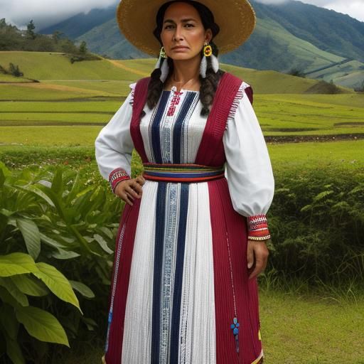 Hyperrealistic Image of Colombian Woman in Rural Costume