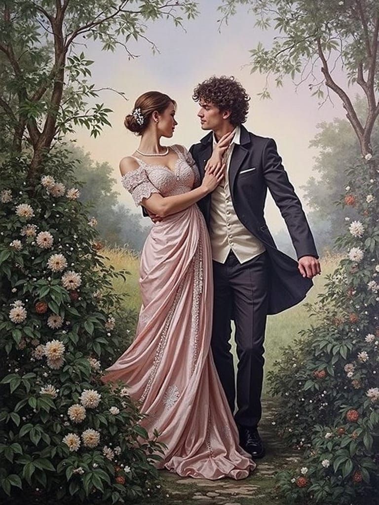 Romantic Couple in Idyllic Emerald Setting