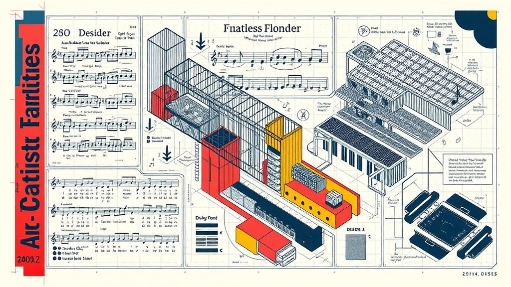 Surreal Sheet Music with Occult Symbols in Fluxus Style