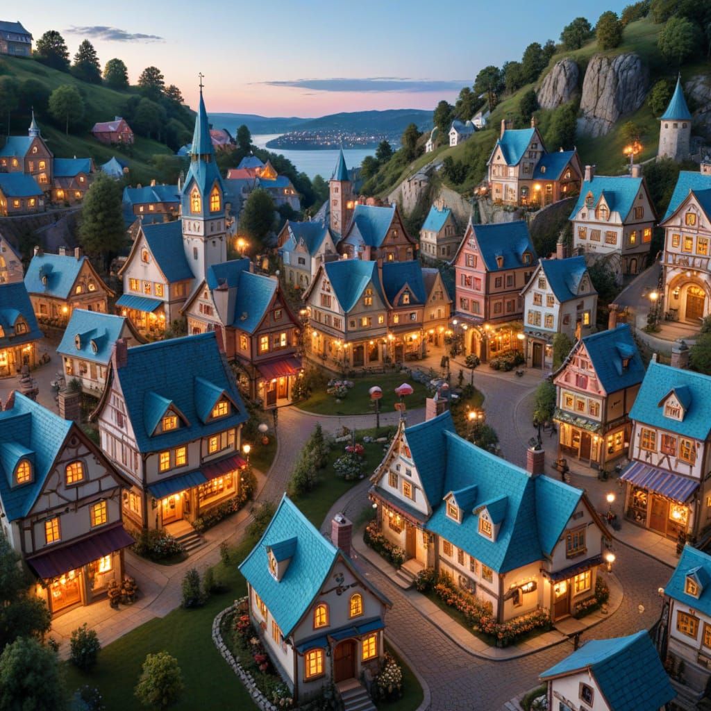 AI Generated Whimsical Town