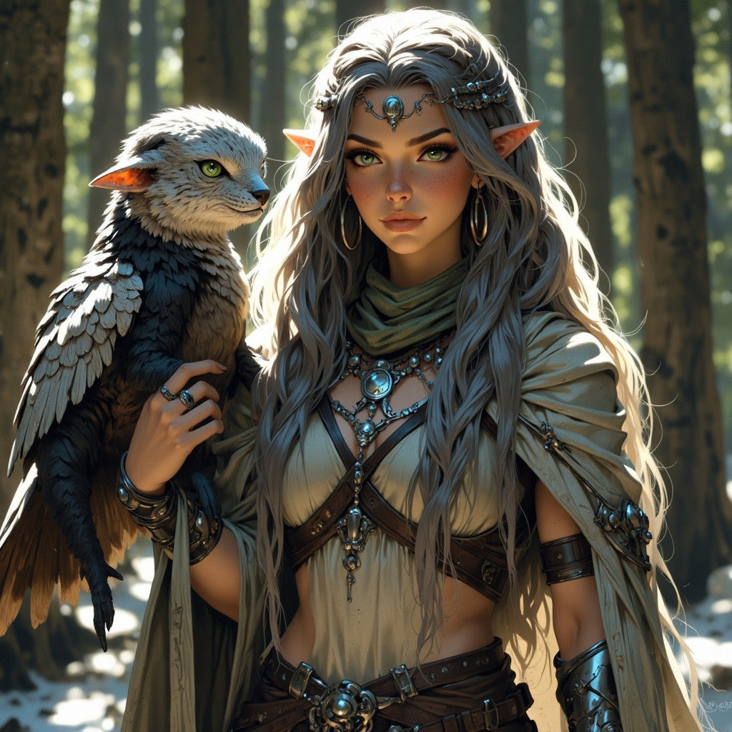 Futuristic Harpy Nymph in an Off-World Setting