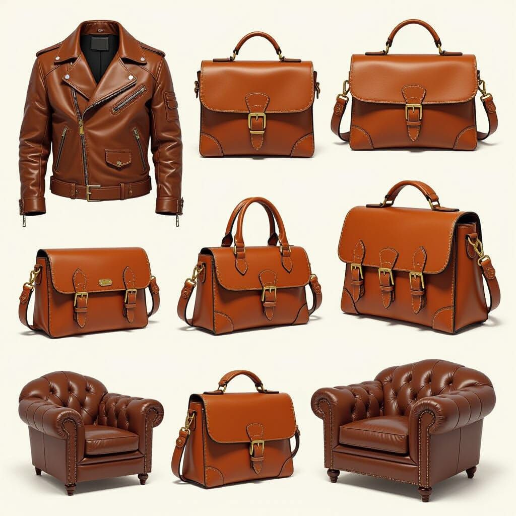 Detailed Leather Craftsmanship in Earth Tones