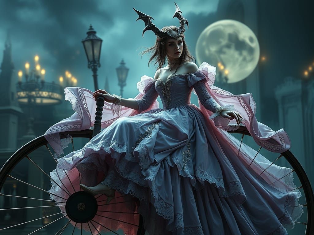 Baroque Vampire Woman at Spinning Wheel