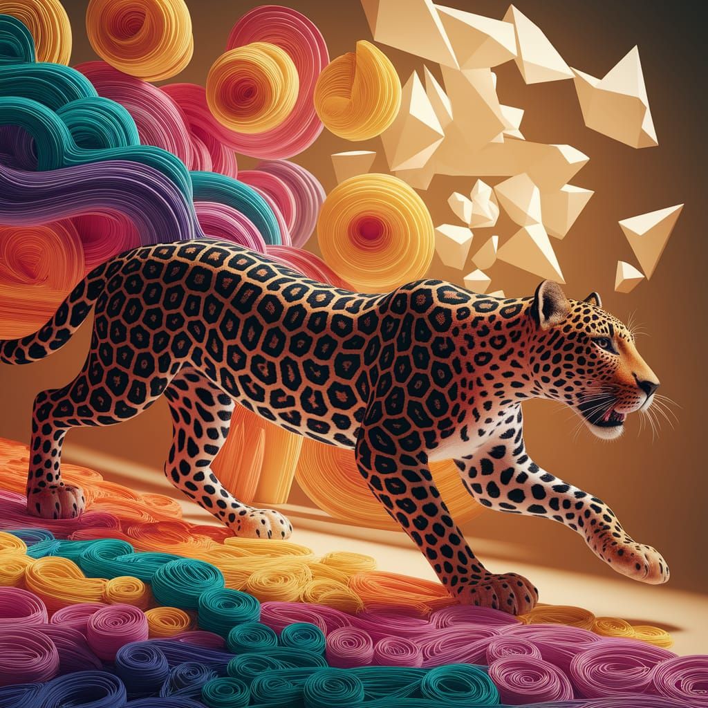 Fauvist Leopard in Dreamlike Harlem Renaissance