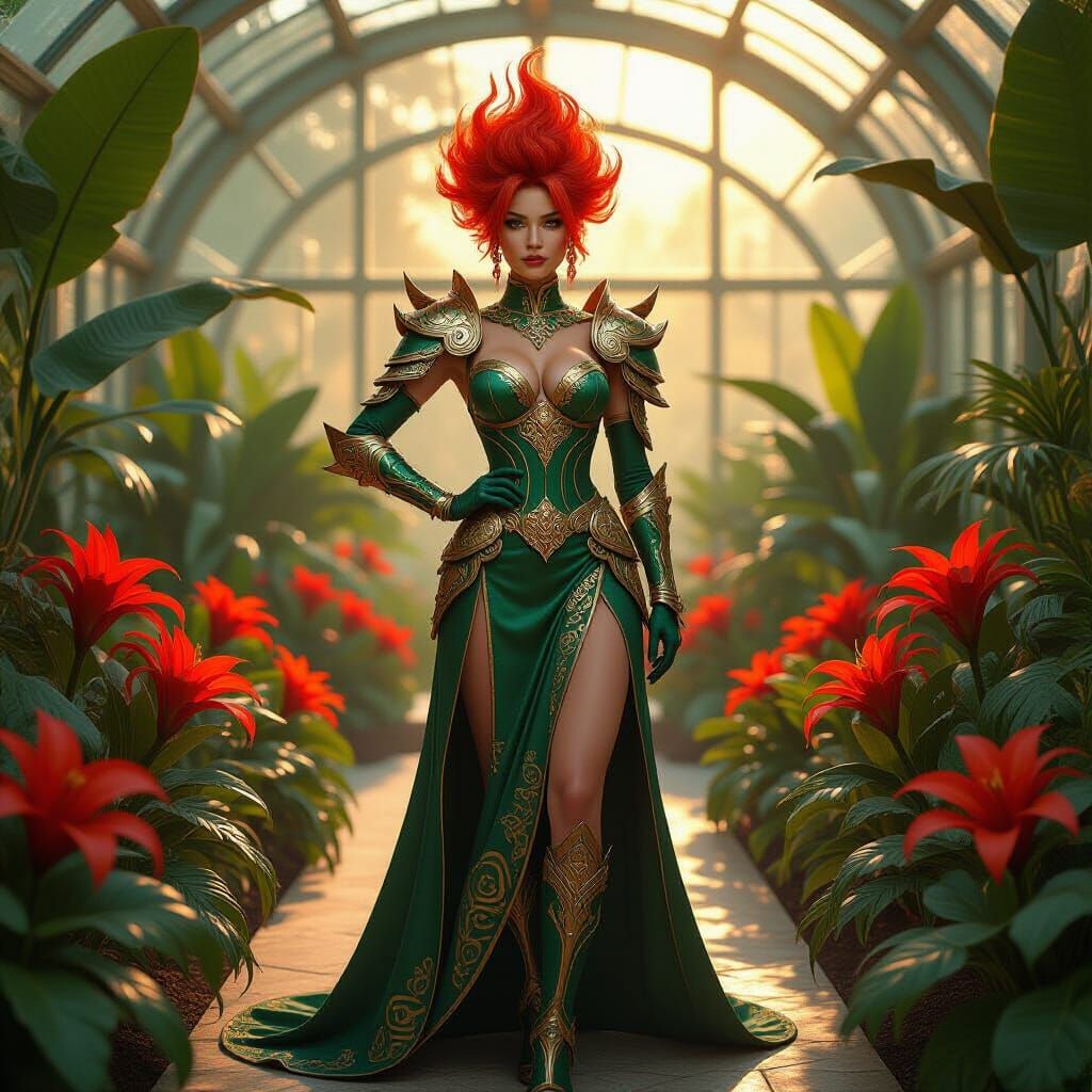 Fantasy Character in Ornate Armor, Hyperrealistic Digital Ar...