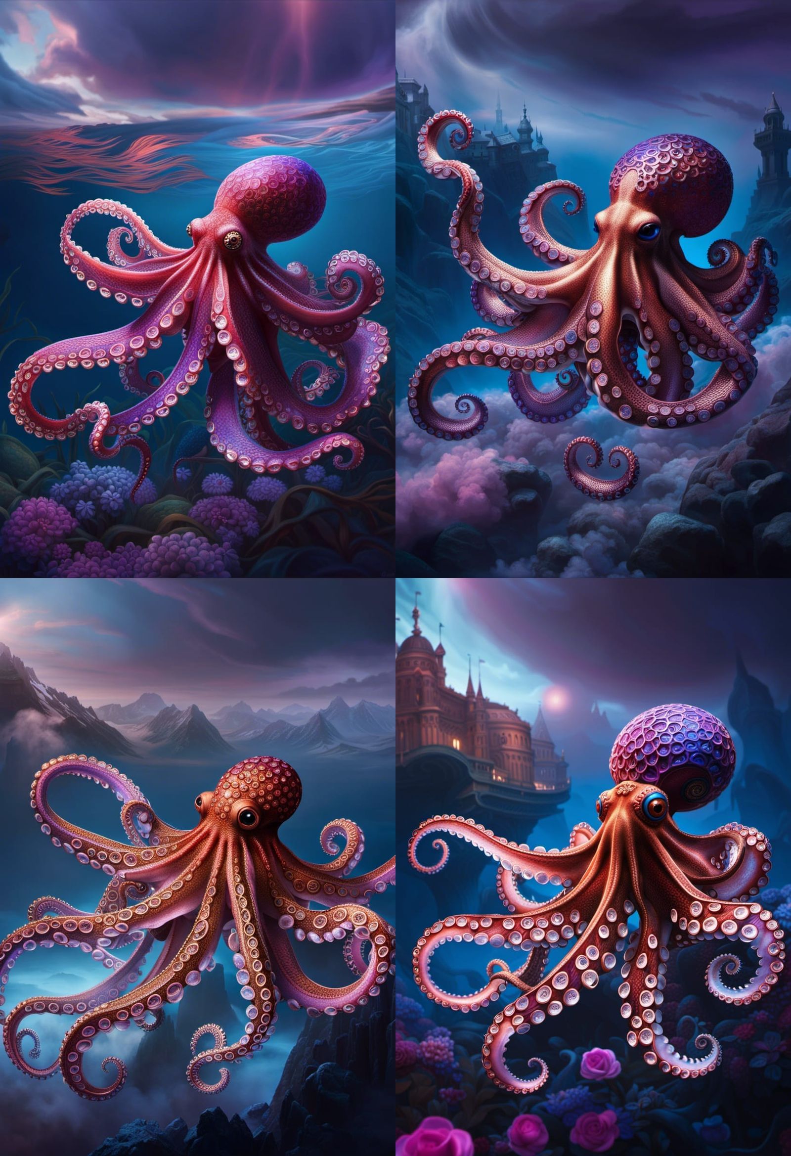 🐙 🦑 Pink Space Octopus🐙 🦑