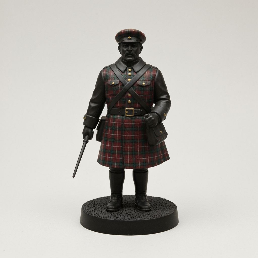 Resin Tartan Cast Soldier Holding Toast