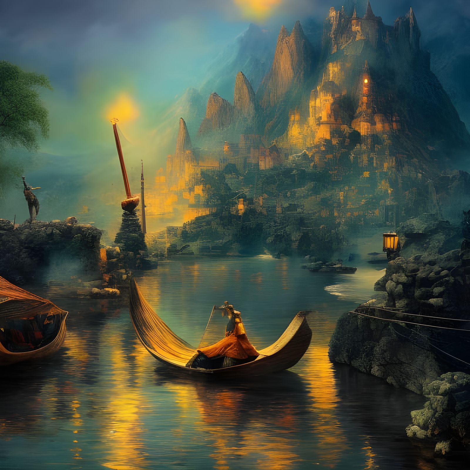 Dreamy Abstract Art with Magical Particles