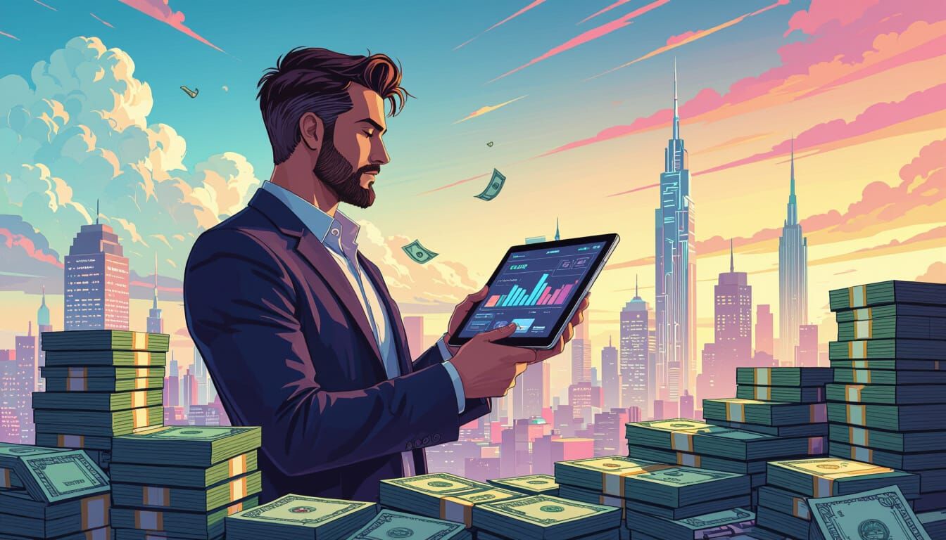 Solo Ads Dashboard: Digital Art Style