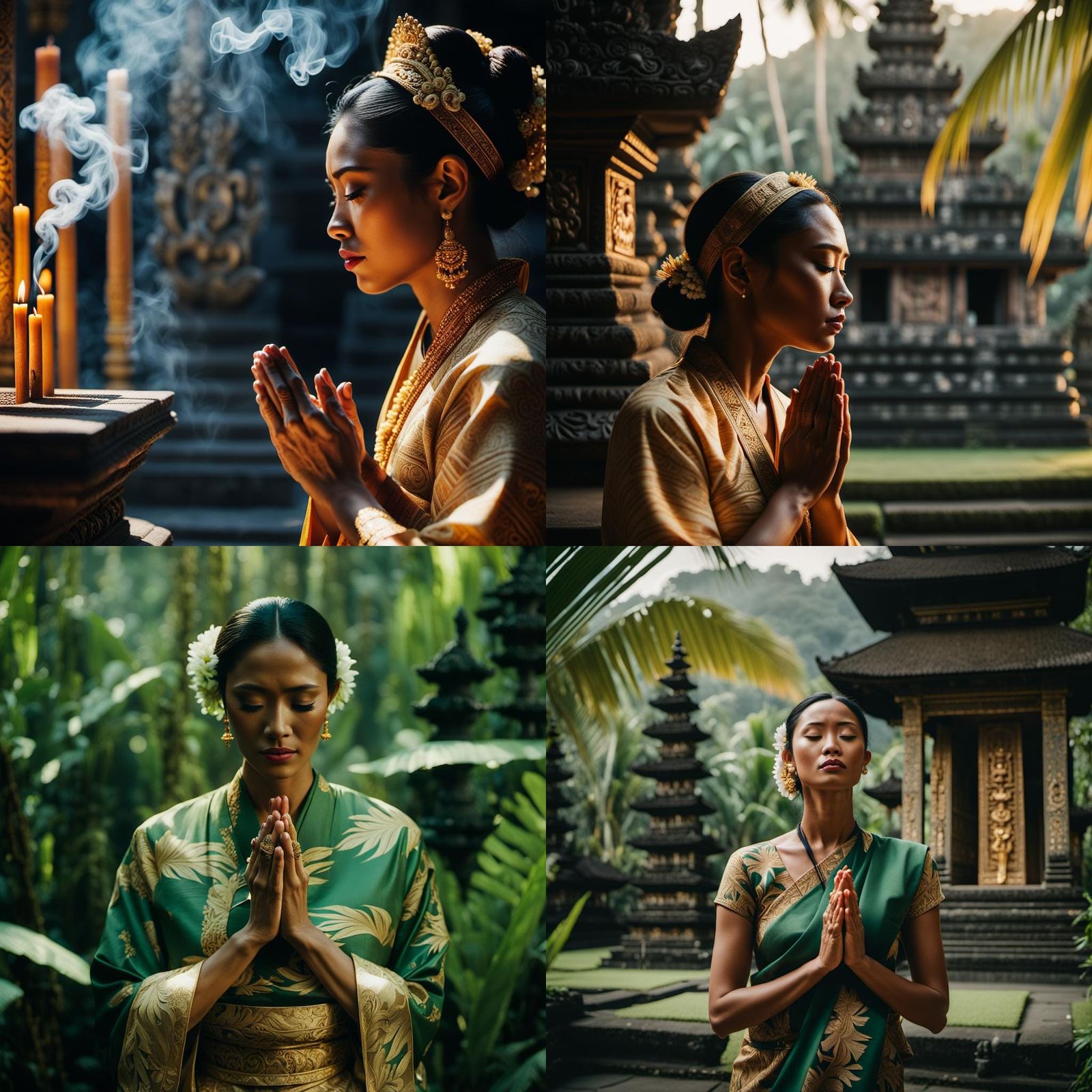 Balinese Girl in Prayer: A Cinematic Film Still