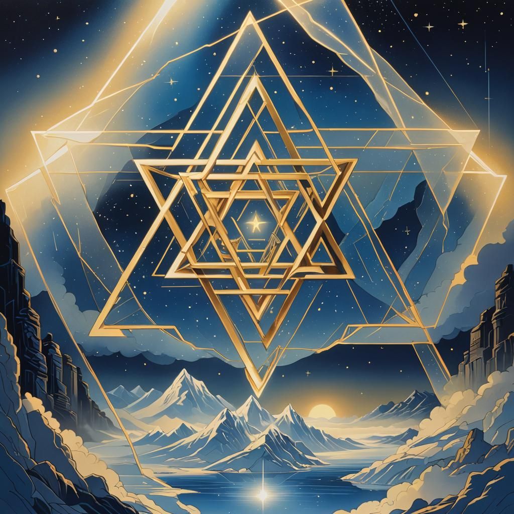 Glowing Star of David in Mystical Setting