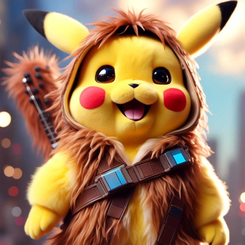 Pikachu as Chewbacca: Adorable Furry Portrait