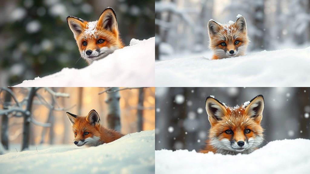 Cute Fox Emerges from Winter Wonderland