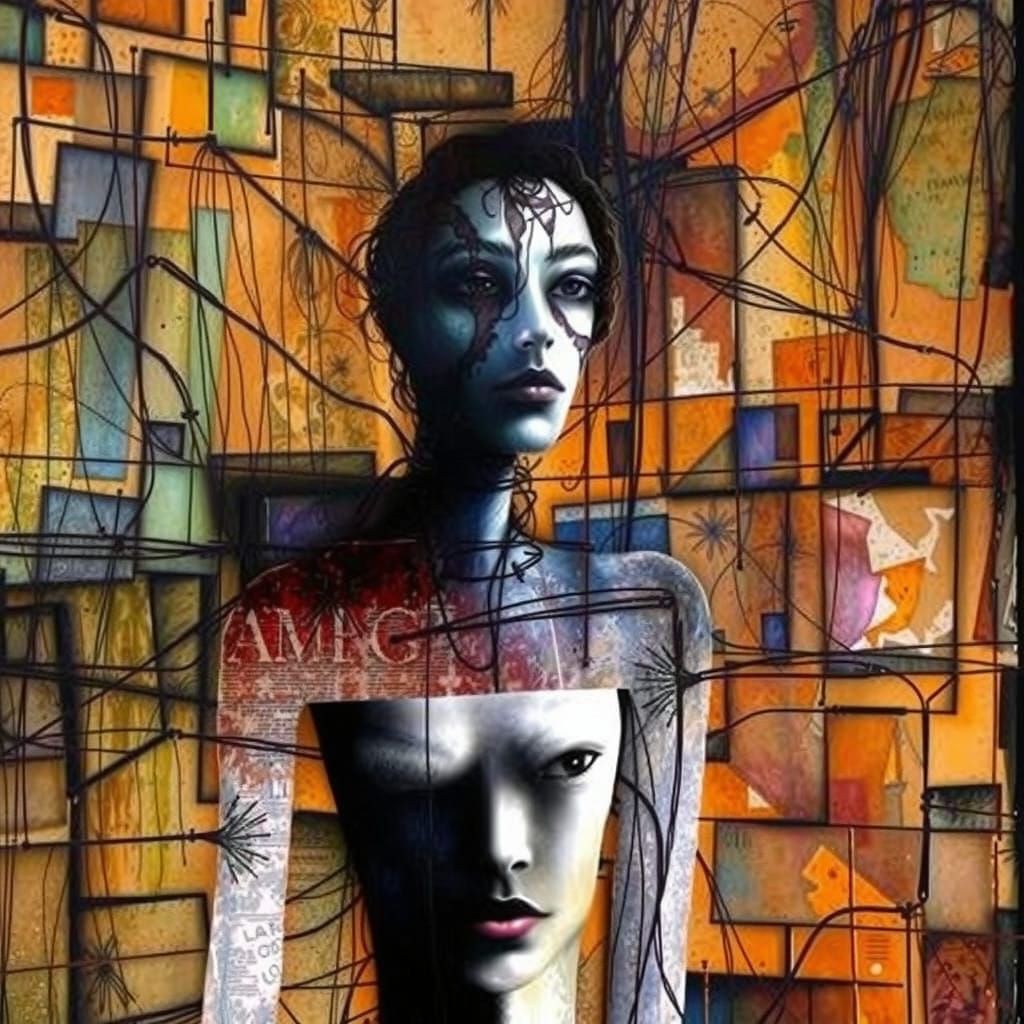 Cyberpunk Goddess in a Kaleidoscope of Colors