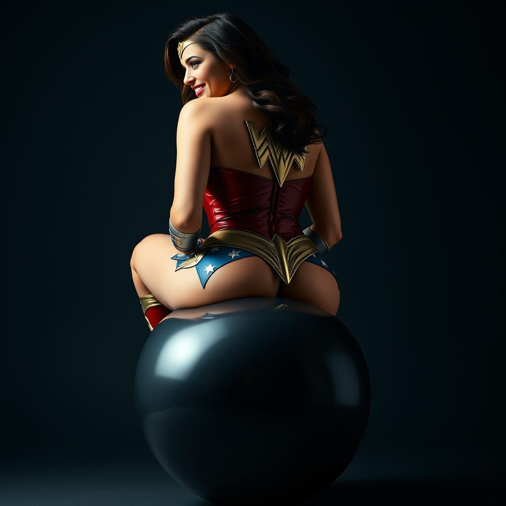 Wonder Woman Dominates a Compressed Space Hopper in Hyperrea...