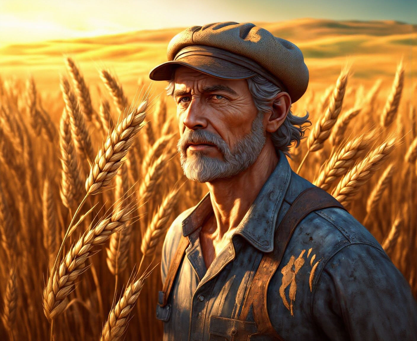 Golden Fields Landscape in Vivid Alcohol Ink Shades