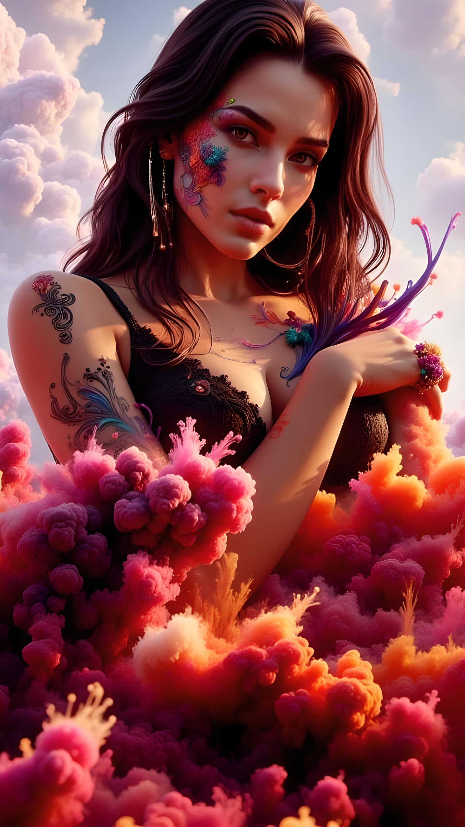 Cosmic Cyberpunk Portrait with Dynamic Lighting