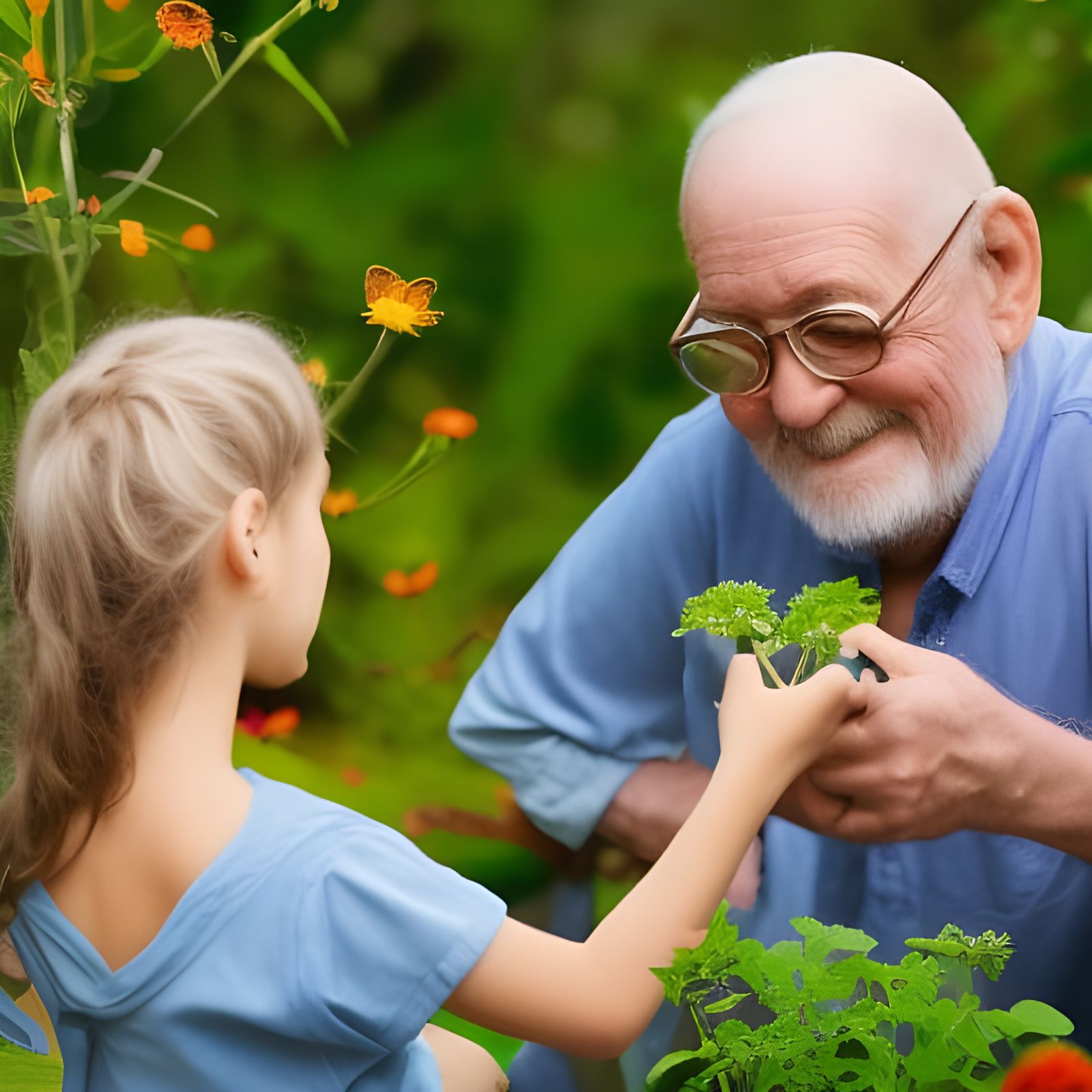 Hyperrealistic Garden Scene with Flower Presentation