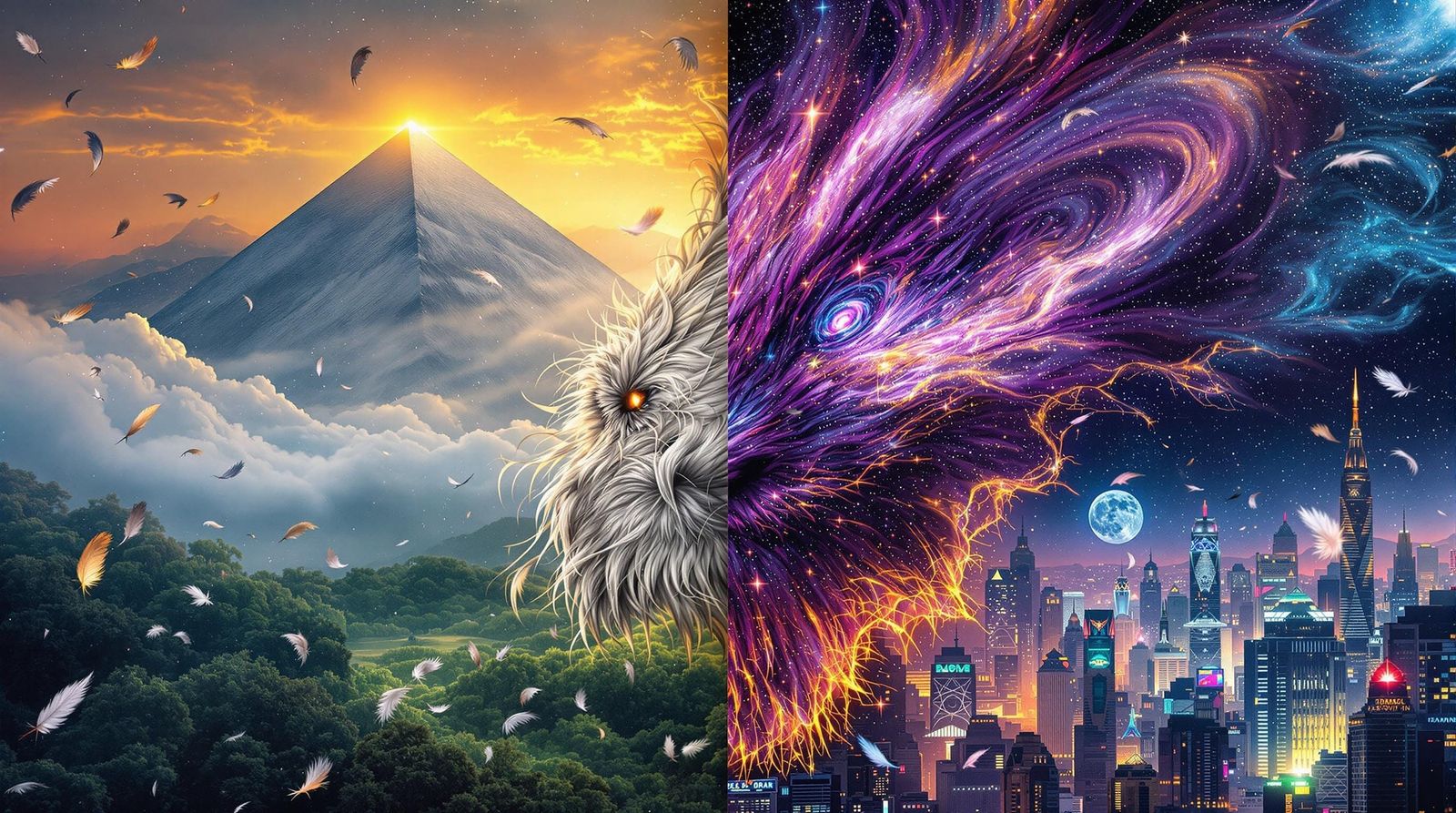 Surreal Dragon God in Vibrant, Cyberpunk-Inspired Headshot C...