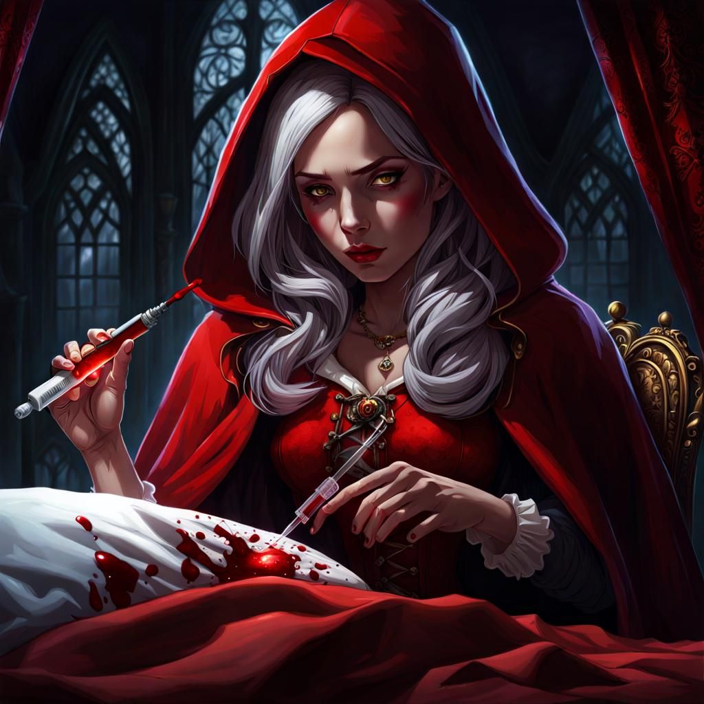 Gothic Little Red Riding Hood and Grandmother