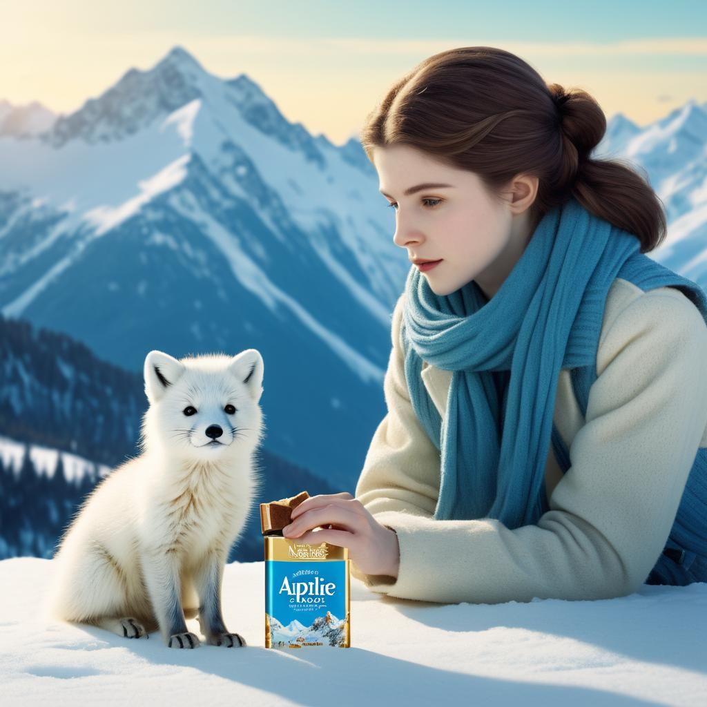 Anna Kendrick and Fox in Winter Landscape