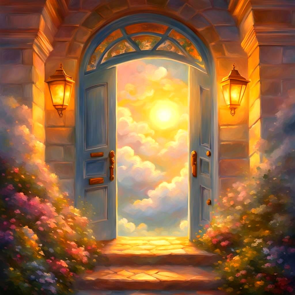 Heavenly Stairway Doorway in Ethereal Fantasy Style