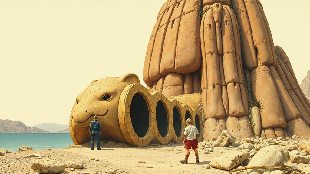 Resilient Spirit: A Moebius Ghibli Fusion