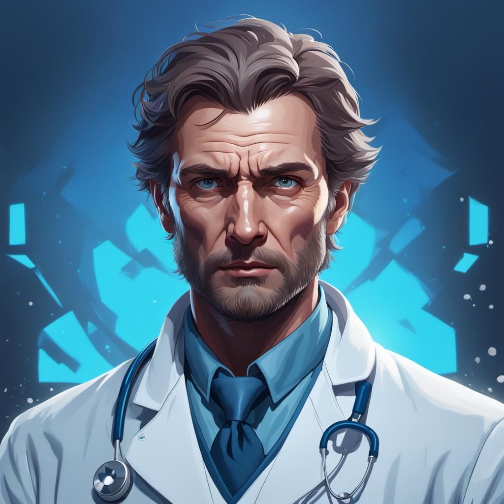 Detailed Portrait of a Russian Doctor