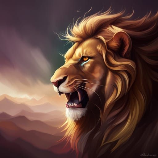 Roaring Lion of Judah: Hyperdetailed Digital Portrait